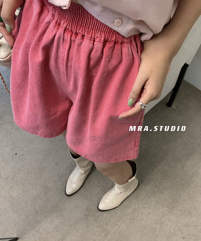 [MRA] versatile color loose waist denim shorts l1091