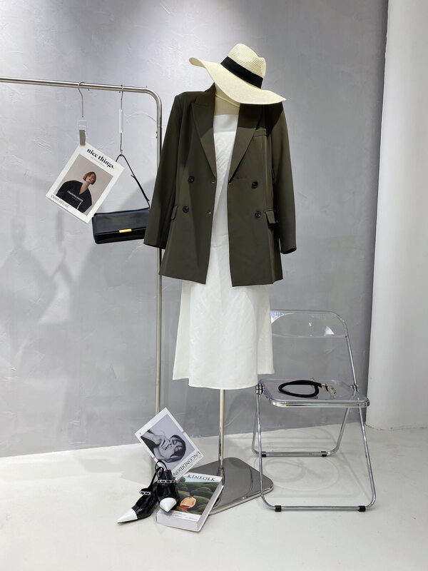 Cxdhh/ new year in early spring! [white] Korean version simple double breasted suit ys1-xc9-w-10566# WPL