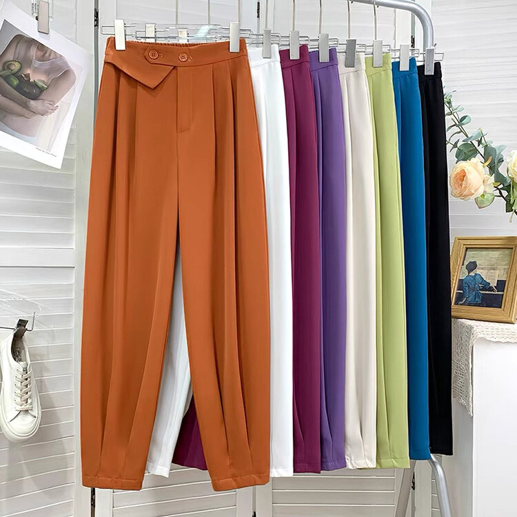 [Gangan] Harlan straight tube wide leg casual pants 2857 # Cl