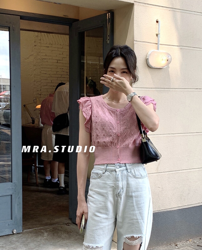 [MRA] Korean Style Embroidered fly sleeve knit shirt sp001