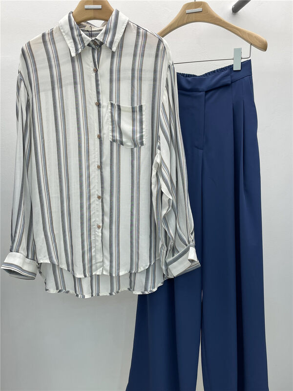 [blooming's] commuter loose striped shirt 68158# CSX