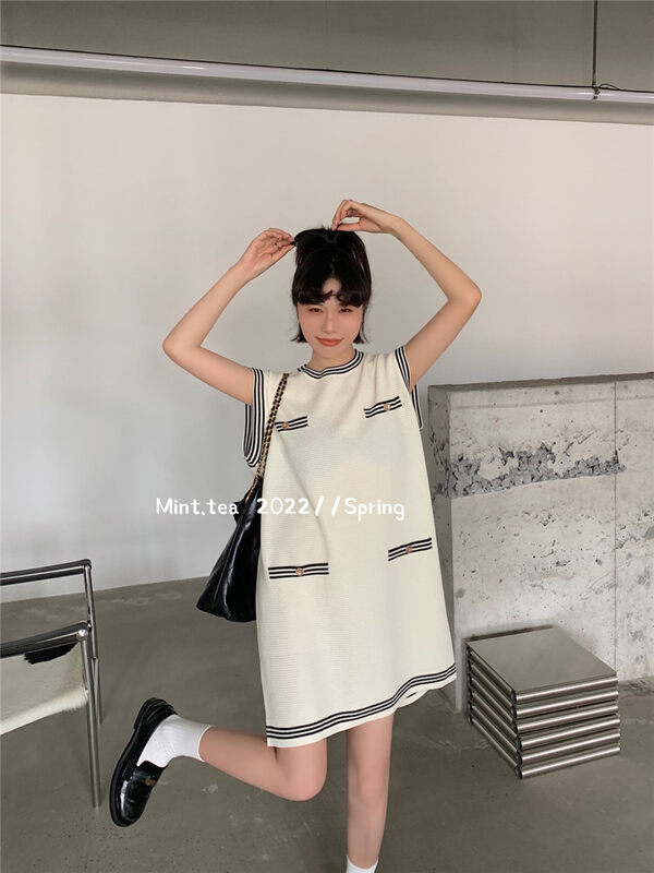 [mint tea] xiaoxiangfeng knitted sleeveless dress 22203 \zjy