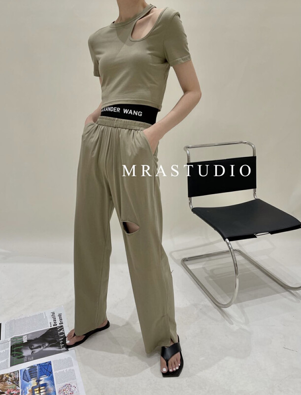 The original price is 98.99! [MRA] design sense letter splicing leisure suit j2332