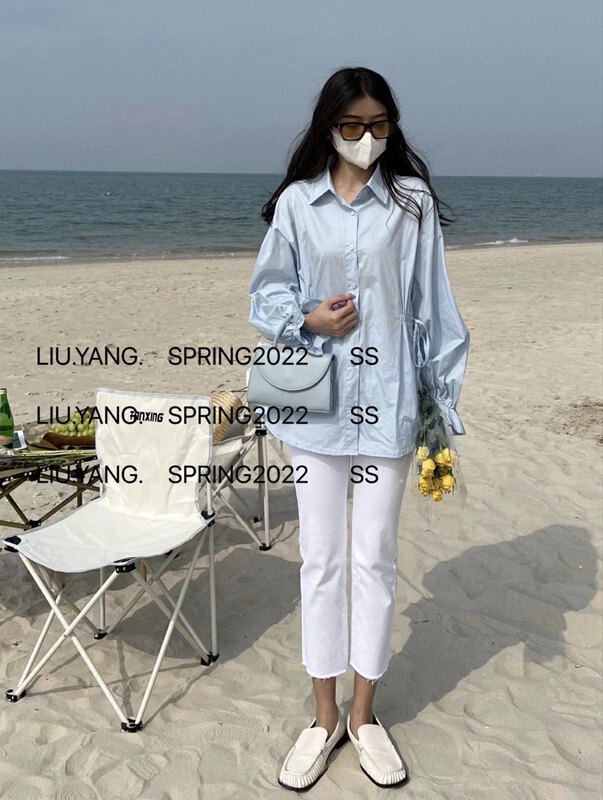 New year in early spring! [liu-y] Korean version simple waist shirt 66003# XJ