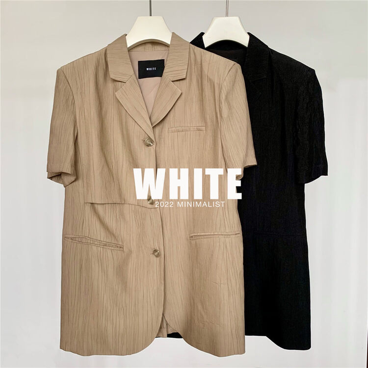 [white] temperament fashion single breasted dress 76205# XYJ