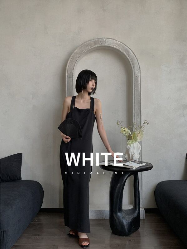 [white] sleeveless Pullover crimp dress 88506# XYJ