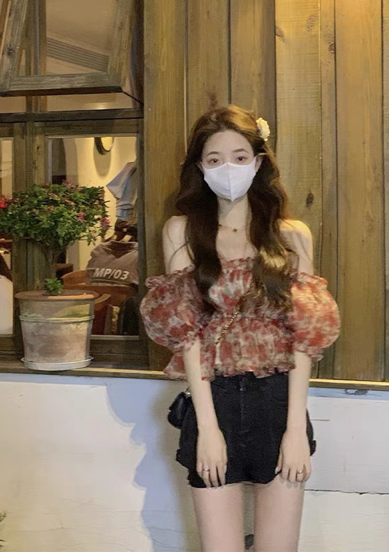 [mix mix] off shoulder senior French temperament shirt 9951\ozq