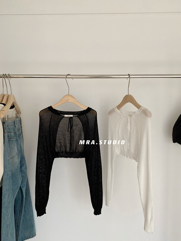 [MRA] simple and versatile short ice silk knitted cardigan m1923