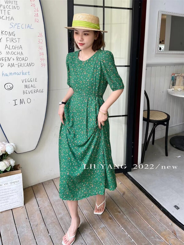 [liu-y] Korean slim floral dress y16722\xj