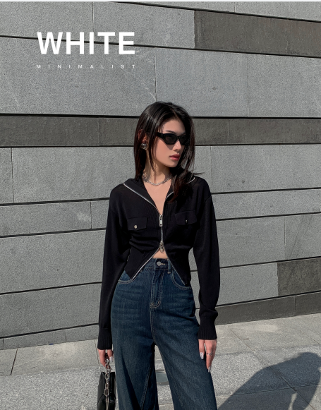 New year in early spring! [white] Korean simple clean color knitted cardigan 88178\xyj