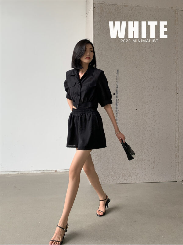 [white] simple loose casual shorts 76257 # XYJ