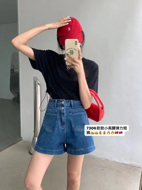 [J-star] Korean style versatile POCKET DENIM SHORTS 2306# Cl