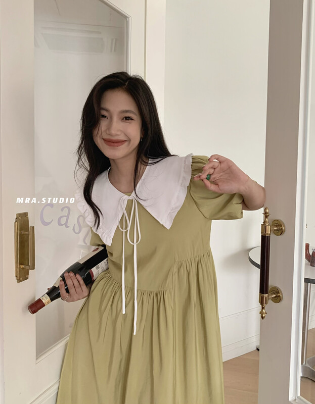 Original price 107.99! [MRA] age reduced baby collar loose dress (with detachable collar) xt5059