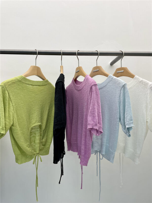 [blowing's] casual round neck loose knit blouse 68152# CSX