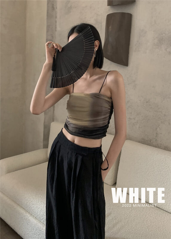 [white] sexy thin halo dye (color randomly cut) vest / sling 76188# XYJ
