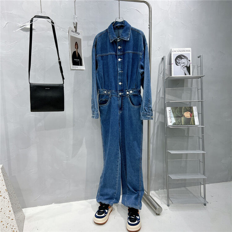 New year in early spring! [white] Korean version simple tooling waist closing Jumpsuit 10257\wpl