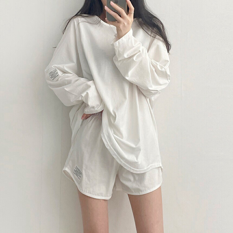 Original price 77.83! [baerman] casual simple T-shirt + Shorts Set 19410 \hbx