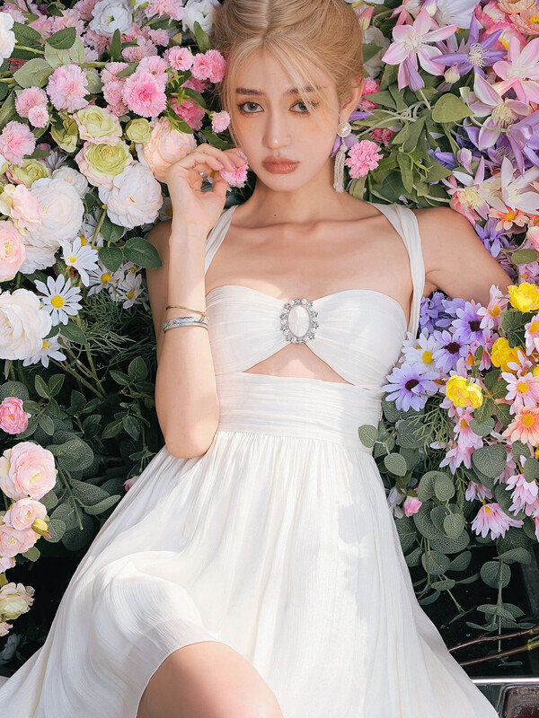 [Alala emelia] French hollowed out waist and neck dress l1608a# jhy