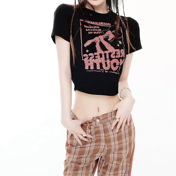 [MS studio] trend versatile short guitar shirt 9212# PCZ