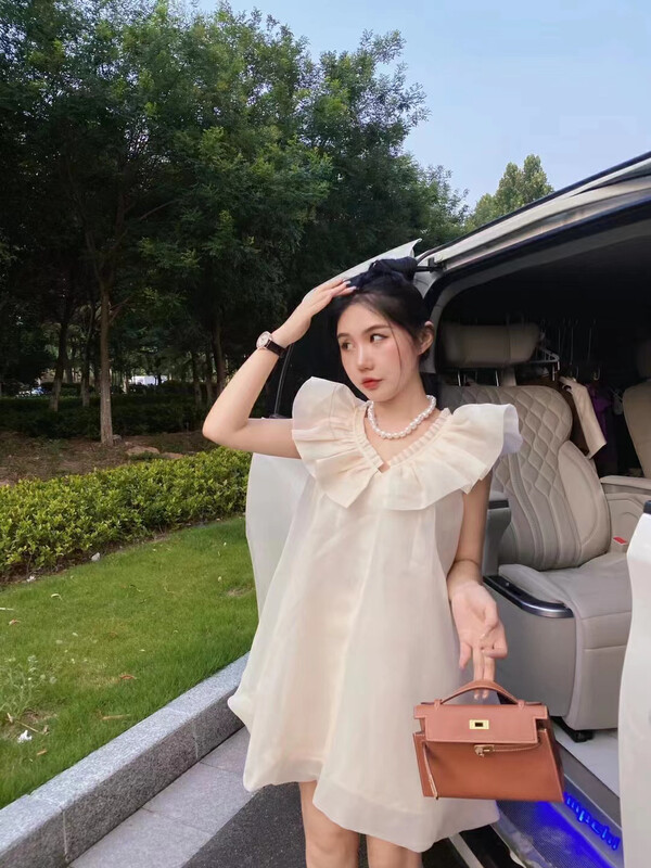 [Alala emelia] Feifei sleeve cloud bud doll shirt dress l1802-1