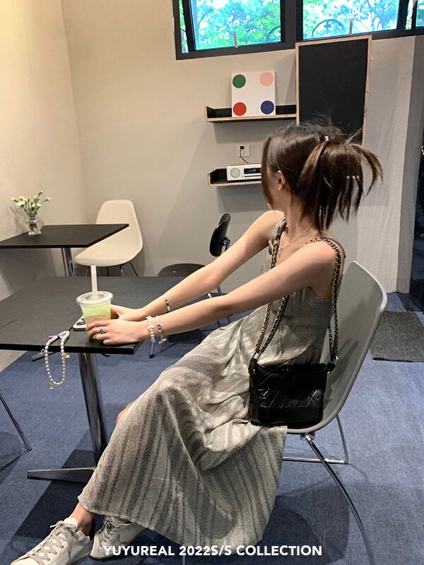 [MS studio] floral imitation silk chiffon suspender dress 99399# PCZ