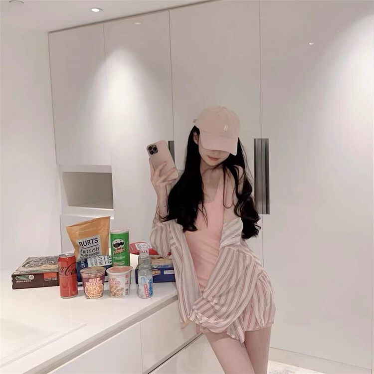 [MS studio] sunscreen striped chiffon shirt 5923# PCZ