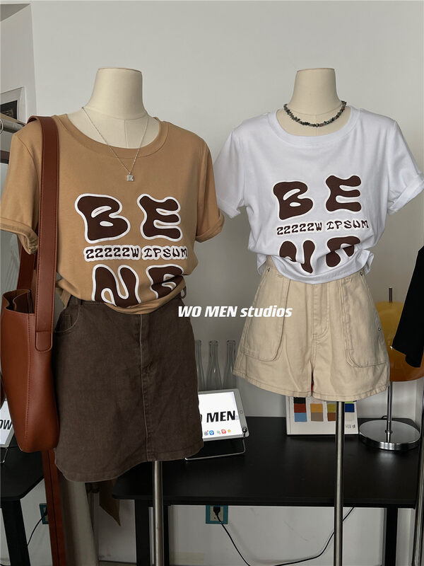 [women] letter print fashion short sleeve T-shirt 3670 \zxl