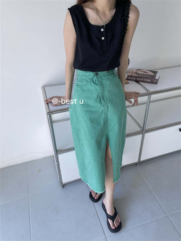 Original price 55.27! [best u] Korean style simple three button design vest / sling ys1-55179# LSW