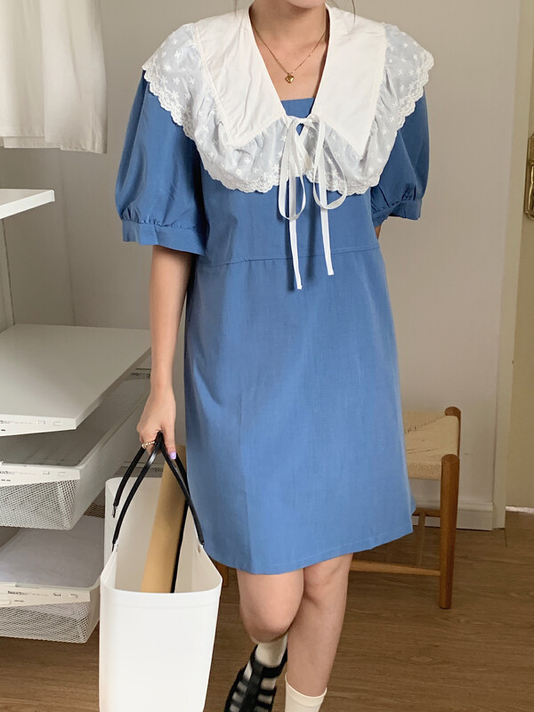 The original price is 98.99! [baerman] Korean style square neck dress (with shawl) 16038 \hbx