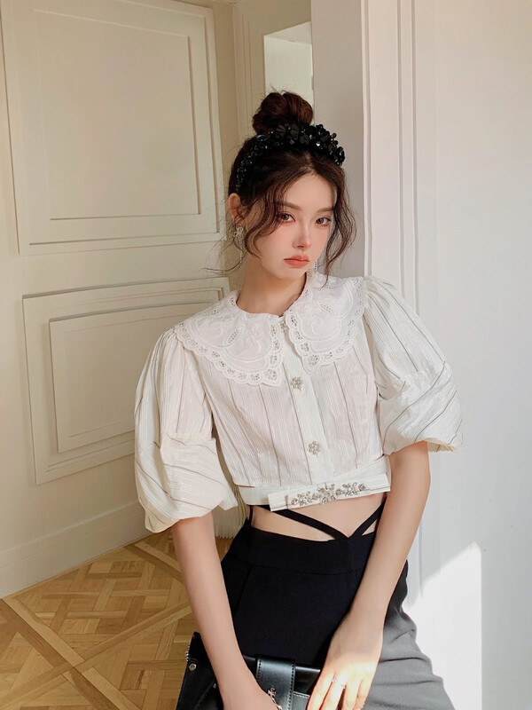 [Alala emelia] heavy industry Nail Drill stripe niche shirt s1993