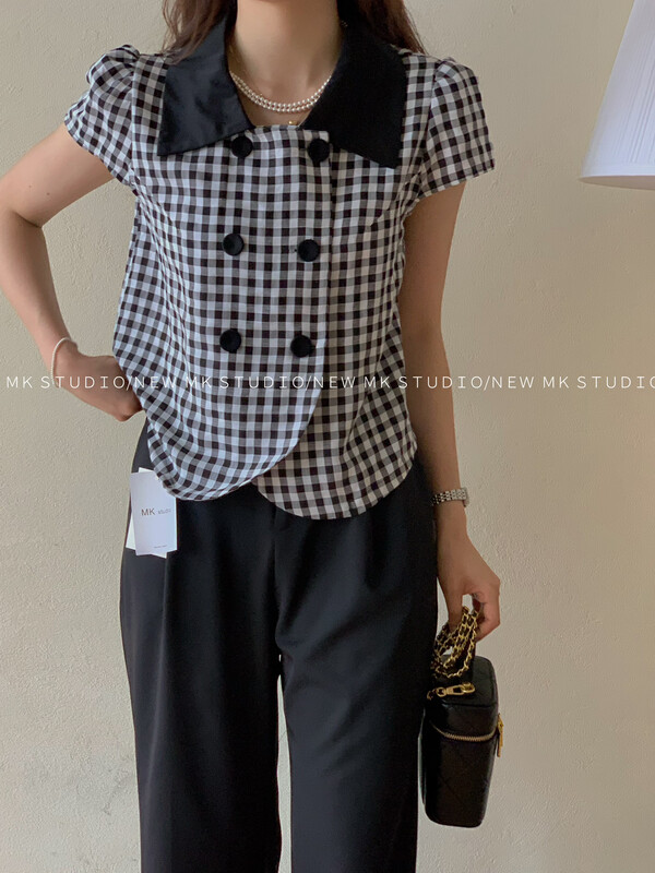 [MK] Plaid fashion Vintage shirt 3328# hjy