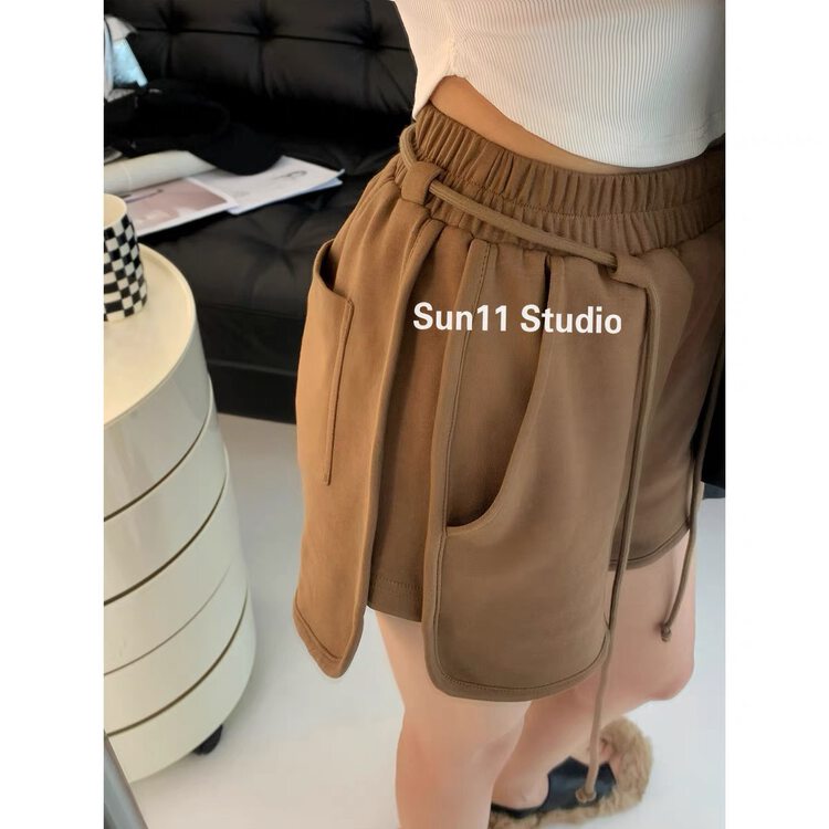 [MS studio] loose and versatile comfortable solid color casual shorts 577-1 # PCZ