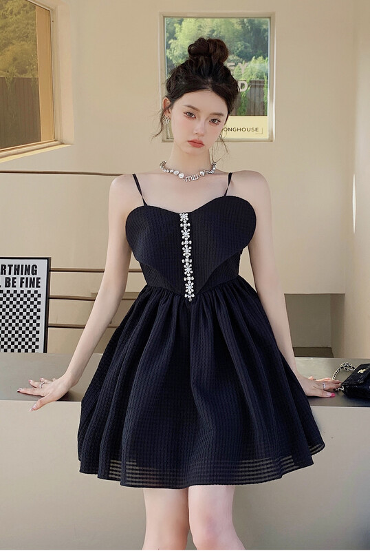 [Alala emelia] three dimensional chest wrap heavy industry nail bead dress l1782