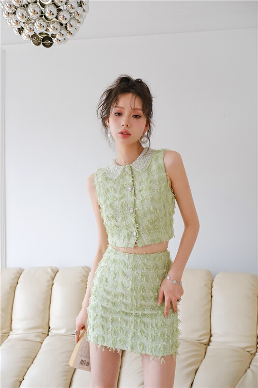 [Alala emelia] small fragrant wind green summer grass drill buckle set t1828a# jhy