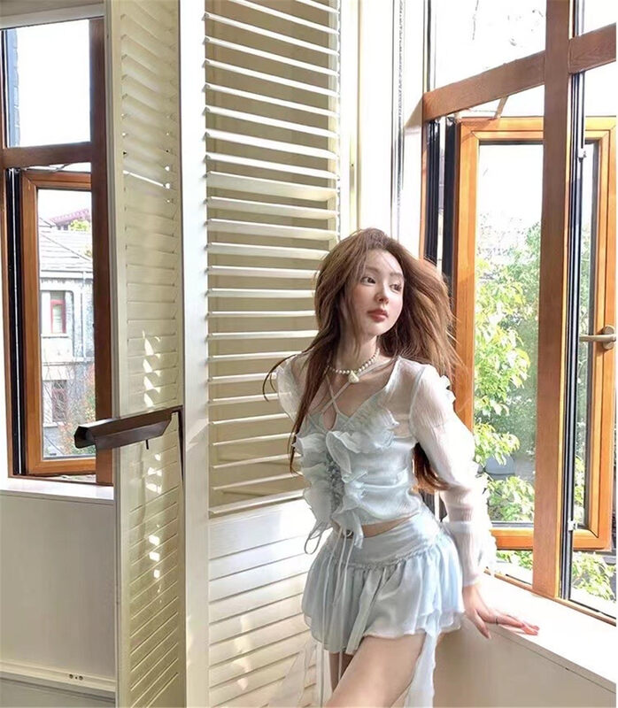 New in early summer! [MS studio] Korean sweet chiffon skirt pants 09073# PCZ