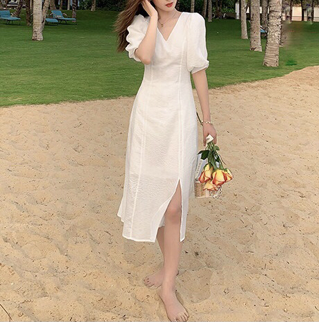 Original price 71.06! [baerman] V-neck thin lady dress (only skirts) m8049# HBx