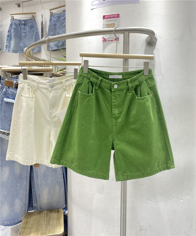 Five colors! [0576jeans] loose and simple solid color casual shorts 8018# zxx