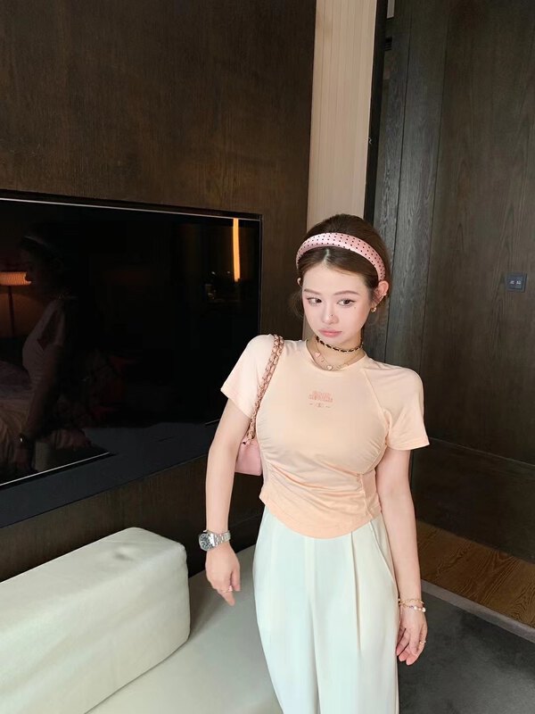 [MS studio] round neck letter short ins short sleeve T-shirt 3578# PCZ