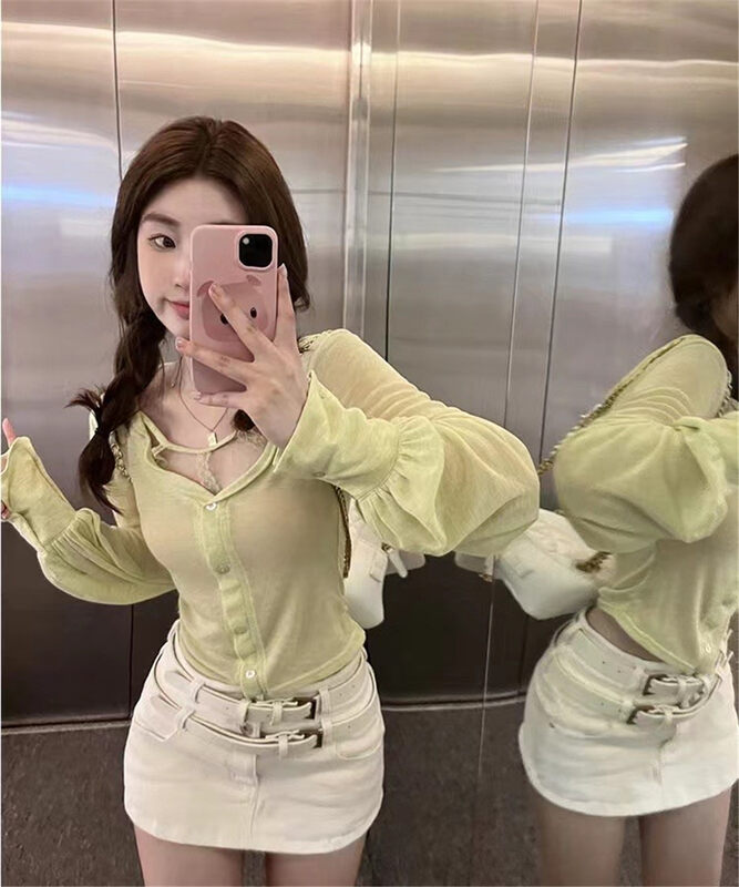 [MS studio] Korean version simple and versatile sunscreen shirt 9258# PCZ