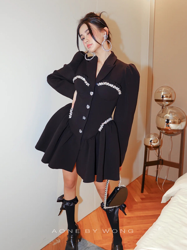 Original price 213.69! New year in early spring! [Alala emelia] niche design flower bud hem dress l896# JJ