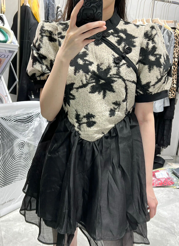 [Alala emelia] national style cheongsam style patchwork dress dress l1799a