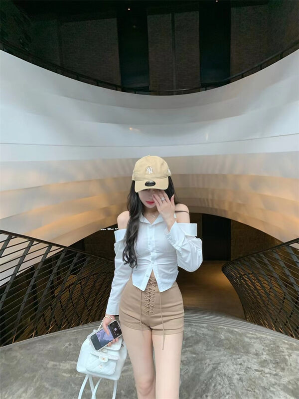 [MS studio] pure off shoulder breasted shirt 5436# PCZ