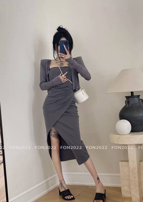 [toko.z] simple fashion blouse + suspender sexy dress set 22255 \zxl