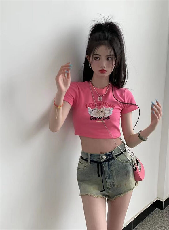 [MS studio] Kitty print fashion short sleeve T-shirt 9954735; PCZ