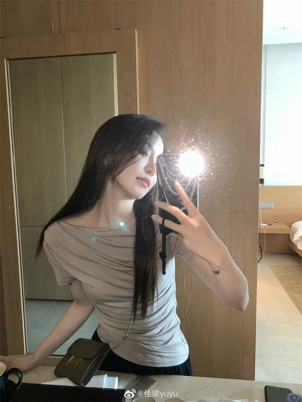 [MS studio] solid color Pullover irregular short sleeve T-shirt 99533# PCZ