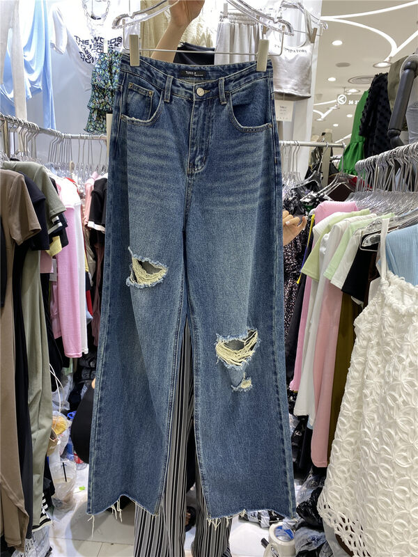 [toko.z] ripped straight tube loose jeans 22300 \zxl