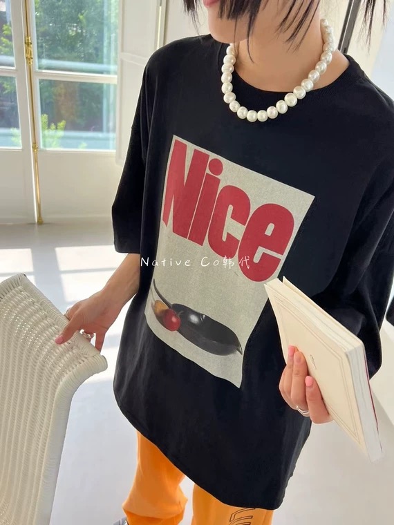 [seven 7] loose and versatile printed short sleeve T-shirt 8283 \wtt