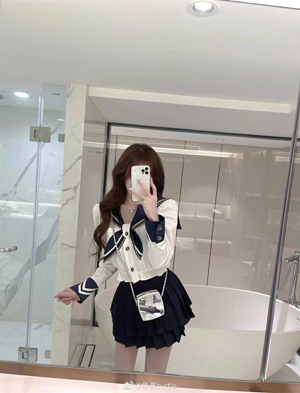 New in early summer! [MS studio] Navy collar button Korean short coat 7930# PCZ