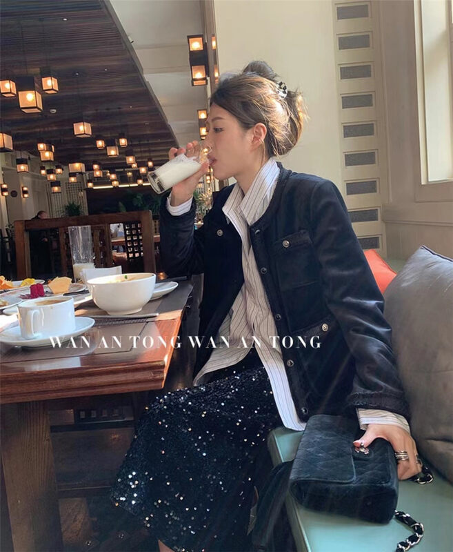 New year in early spring! [MS studio] Korean version personalized Sequin long skirt 7769# PCZ