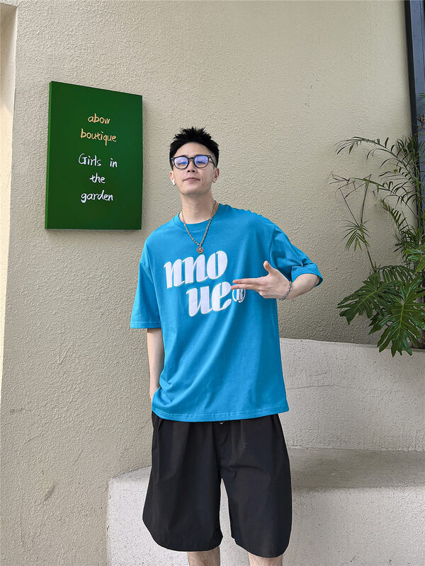 [Binli] letter printed Pullover short sleeve T-shirt j397\zzl
